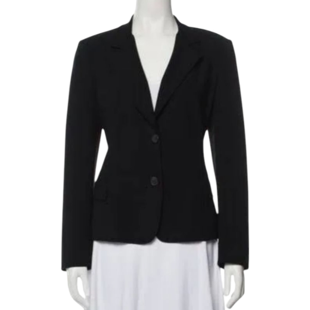 Michael Michael Kors Black Fitted Blazer with Notched Lapel